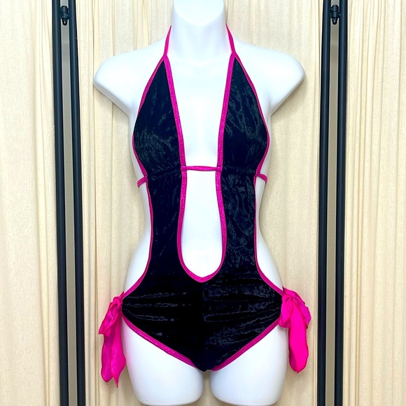 LIKE NEW! MIDNIGHT BALLERINA FESTIVAL OR DANCER VELVET BODYSUIT S-L - Picture 1 of 8